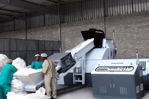 Installation of PP Raffia (Tape) Recycling Machine in Swaziland